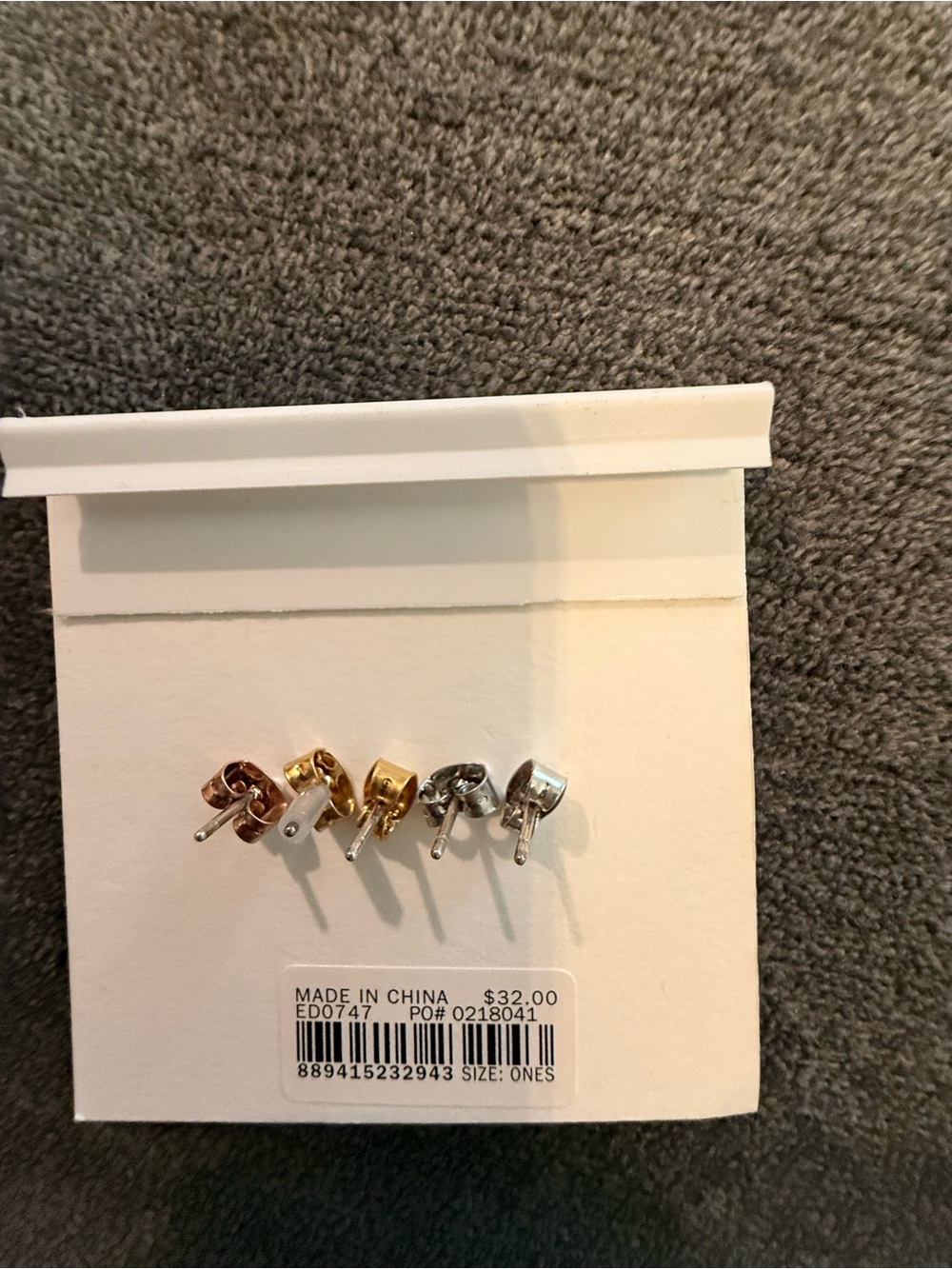 NWT Madewell Two-Tone Bar Stud Earrings in Silver and Rose Gold - Picture 3 of 3